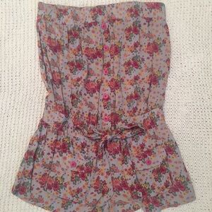 Flower Strapless Romper